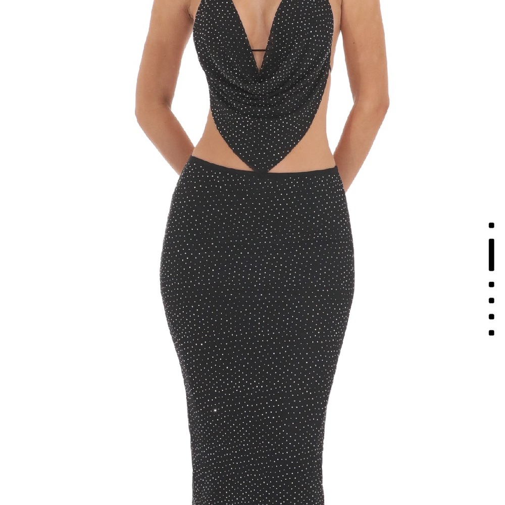 Lucy in the Sky Black and Silver Embellished Maxi Dress